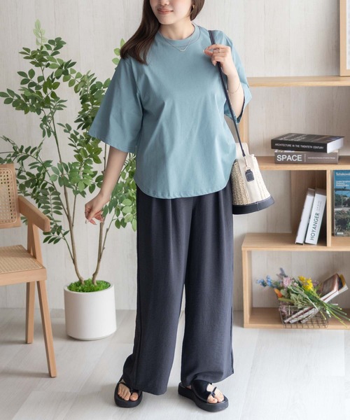 NAVY(ネイビー)の「nAvySARARI クループルオーバー(Tシャツ/カットソー・レディース・オフホワイト/サックスブルー/チャコールグレー・L/M)」の14枚目の写真