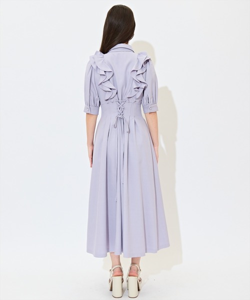 WILLSELECTION（ウィルセレクション）の「ラッフルリボンタイシャツワンピース（ワンピース・レディース・サックスブルー/ネイビー/イエロー/ブラック系その他/オフホワイト/ピンク/パープル/ブルー・FREE）」の22枚目の写真
