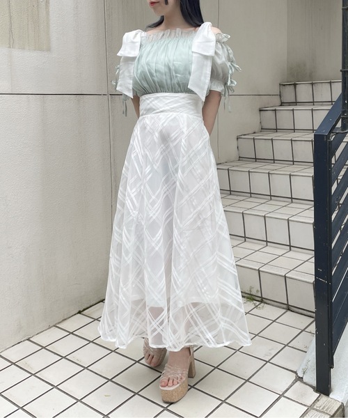 abc une face（アーベーセーアンフェイス）の「袖リボンオフショルトップス（シャツ/ブラウス・レディース・ホワイト/ピンク/グレー/グリーン・FREE）」の18枚目の写真