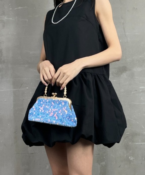 tolene(トレネ)の「2way スパンコールハンドバッグ シィルダーバッグ がま口 チェーンストラップ(ハンドバッグ・レディース・ブラック/ライトブルー/ホワイト・ONE SIZE)」の16枚目の写真