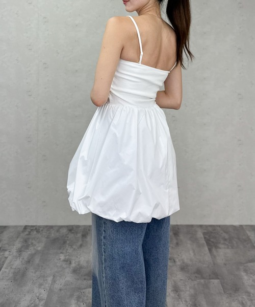 Per sist ence(パーシエンス)の「カップ付き2WAYバルーンミニワンピ/チュニック/キャミソール(ワンピース・レディース・ブラック/オフホワイト・ONE SIZE)」の9枚目の写真