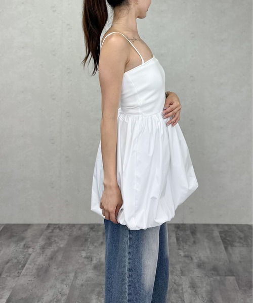 Per sist ence(パーシエンス)の「カップ付き2WAYバルーンミニワンピ/チュニック/キャミソール(ワンピース・レディース・ブラック/オフホワイト・ONE SIZE)」の12枚目の写真