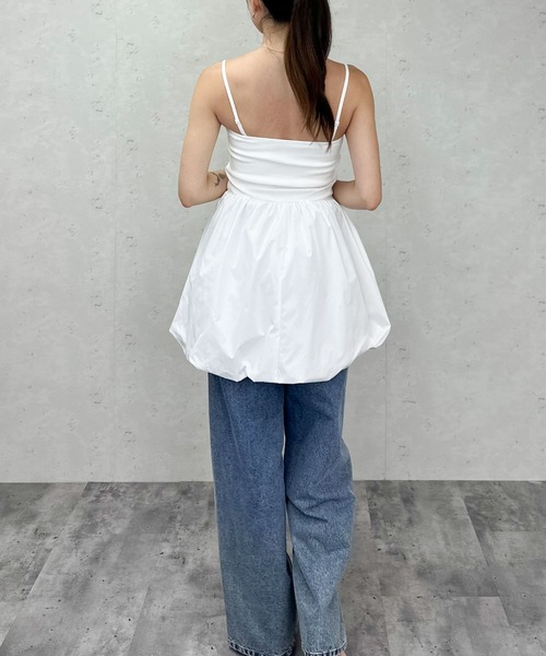 Per sist ence(パーシエンス)の「カップ付き2WAYバルーンミニワンピ/チュニック/キャミソール(ワンピース・レディース・ブラック/オフホワイト・ONE SIZE)」の16枚目の写真