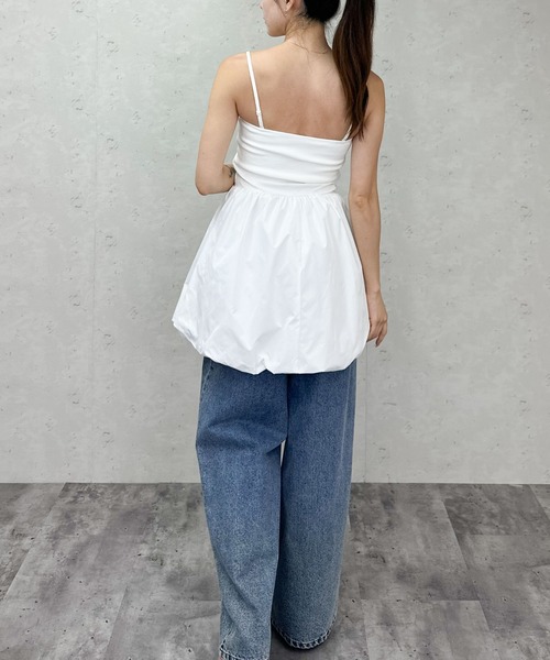 Per sist ence(パーシエンス)の「カップ付き2WAYバルーンミニワンピ/チュニック/キャミソール(ワンピース・レディース・ブラック/オフホワイト・ONE SIZE)」の17枚目の写真