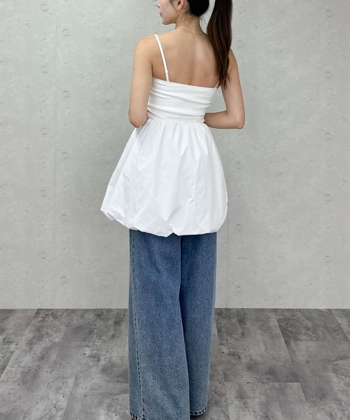 Per sist ence(パーシエンス)の「カップ付き2WAYバルーンミニワンピ/チュニック/キャミソール(ワンピース・レディース・ブラック/オフホワイト・ONE SIZE)」の18枚目の写真