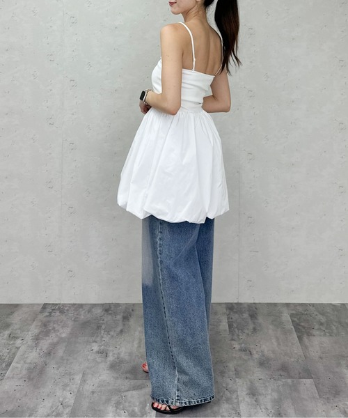 Per sist ence(パーシエンス)の「カップ付き2WAYバルーンミニワンピ/チュニック/キャミソール(ワンピース・レディース・ブラック/オフホワイト・ONE SIZE)」の19枚目の写真