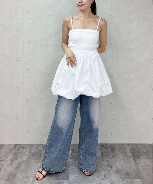 Per sist ence(パーシエンス)の「カップ付き2WAYバルーンミニワンピ/チュニック/キャミソール(ワンピース・レディース・ブラック/オフホワイト・ONE SIZE)」の21枚目の写真