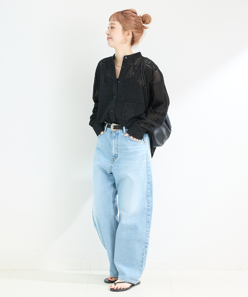 B.C STOCK(ベーセーストック)の「《追加》手洗い可 / レースシャツ(シャツ/ブラウス・レディース・ブラック/ホワイト・FREE)」の4枚目の写真