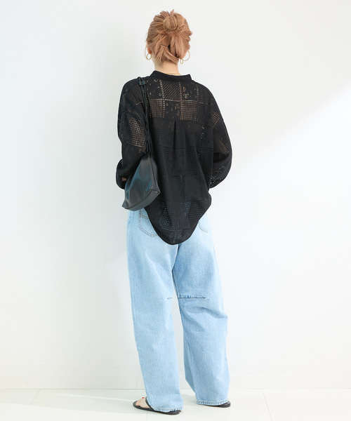 B.C STOCK(ベーセーストック)の「《追加》手洗い可 / レースシャツ(シャツ/ブラウス・レディース・ブラック/ホワイト・FREE)」の8枚目の写真
