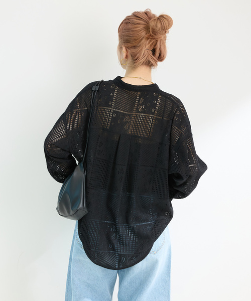 B.C STOCK(ベーセーストック)の「《追加》手洗い可 / レースシャツ(シャツ/ブラウス・レディース・ブラック/ホワイト・FREE)」の13枚目の写真