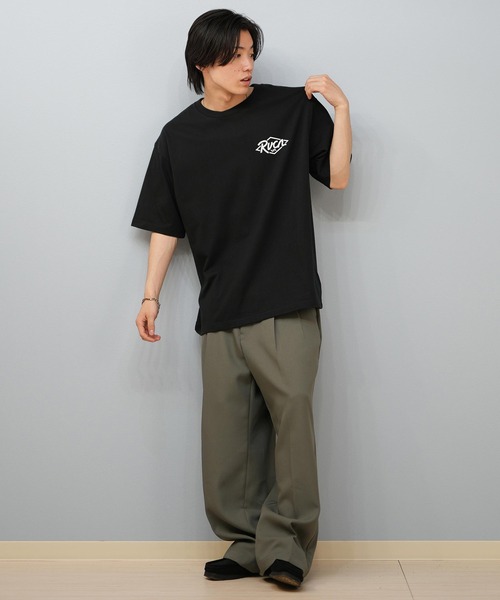 RVCA(ルーカ)の「RVCA/ルーカ 半袖Tシャツ バックプリント ビックシルエット BF04A-201(Tシャツ/カットソー・メンズ・ブラック/カーキ/ホワイト・L/M/S)」の14枚目の写真