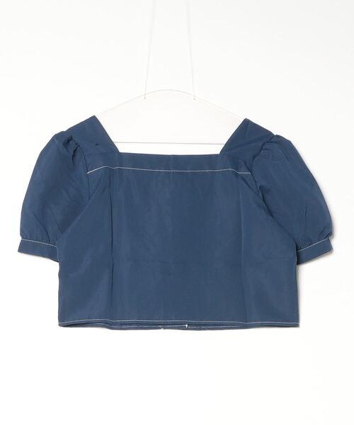 SallyLunn（サリーラン）の「フリル半袖ボタンブラウス（シャツ/ブラウス・レディース・ホワイト/ブルー・MEDIUM/LARGE）」の8枚目の写真