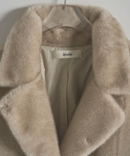 【naturalさま専用】美品 anuke エコミンクファージャケット 38 anuke（アンヌーク）の「anuke Eco Minkfur Jacket エコミンクファー