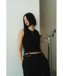 Knuth Marf | half zip knit tank tops(タンクトップ)
