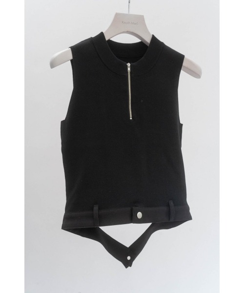 タンクトップ ノースリーブ ハーフジップタンク/Half Zip Tank Top レディース cepo タンクトップ ノースリーブ ハーフジップニットタンク