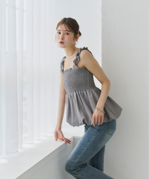 ペプラムバルンキャミソール ROOP TOKYO キャミソール Balloon Peplum Camisole / バルーン