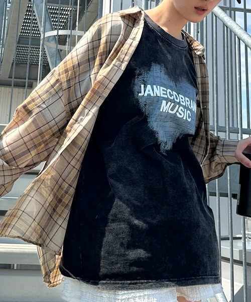 SpRay（スプレイ）の「シアーチェックBIGシャツ（シャツ/ブラウス・レディース・ベージュ/ブラック・FREE）」の11枚目の写真