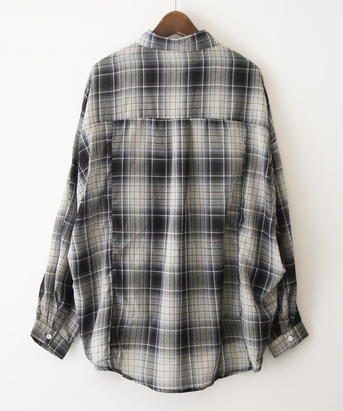 SpRay（スプレイ）の「シアーチェックBIGシャツ（シャツ/ブラウス・レディース・ベージュ/ブラック・FREE）」の17枚目の写真