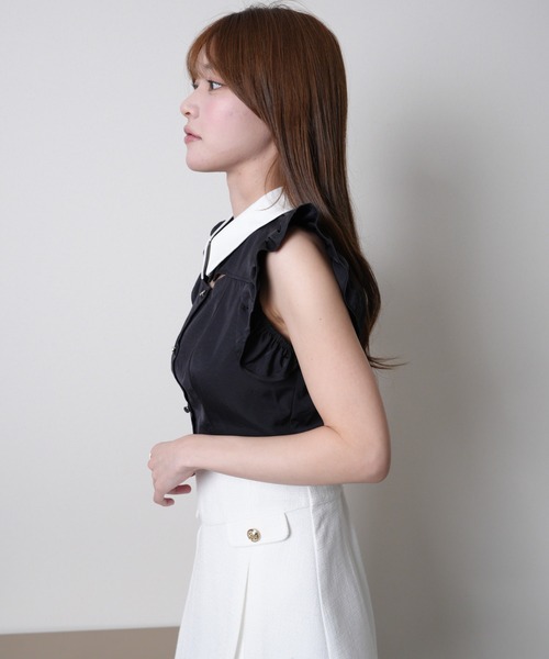 LIPSERVICE（リップサービス）の「デコルテオープンフリルスリーブブラウス（シャツ/ブラウス・レディース・ホワイト/その他1/ブラック・FREE）」の17枚目の写真