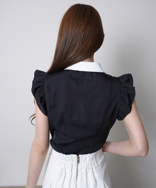 LIPSERVICE（リップサービス）の「デコルテオープンフリルスリーブブラウス（シャツ/ブラウス・レディース・ホワイト/その他1/ブラック・FREE）」の18枚目の写真