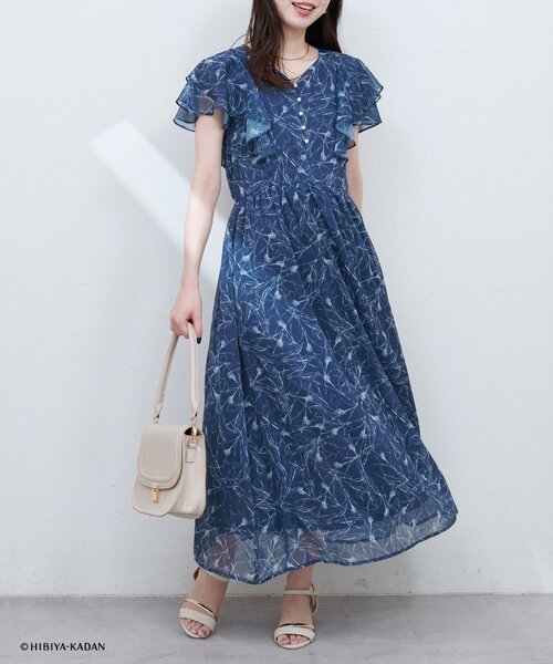 日比谷花壇コラボ♡フリル袖ハートネックワンピースMサイズ♡新品♡タグ付き natural couture ワンピース 「日比谷花壇コラボ」フリル袖