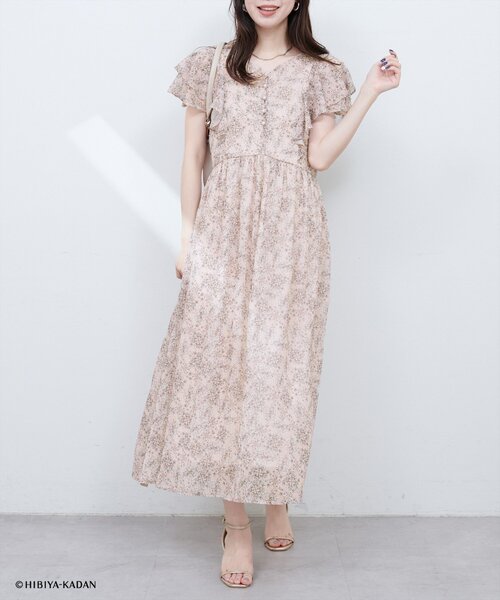 日比谷花壇コラボ♡フリル袖ハートネックワンピースMサイズ♡新品♡タグ付き 日比谷花壇コラボ♡フリル袖ハートネックワンピースMサイズ