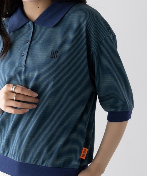 セール】【UNIVERSAL OVERALL】BORDER POLO TEE U2522251（T