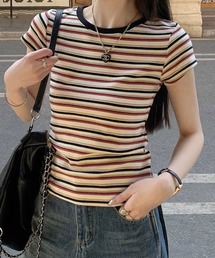 HALEY PESCA/ミックスボーダーTシャツ