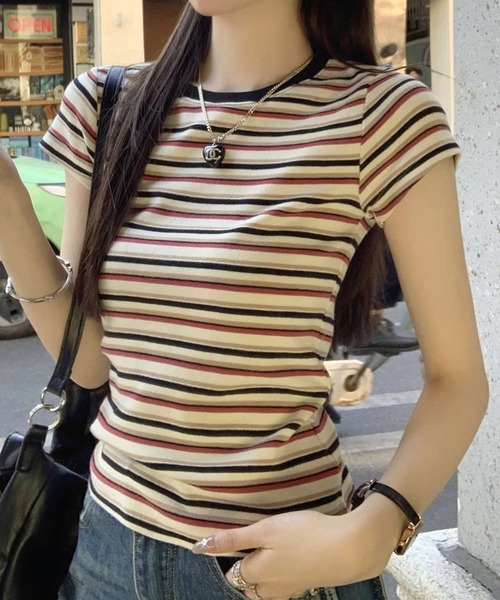 HALEY PESCA(ヘーリーペスカ)の「HALEY PESCA/ミックスボーダーTシャツ(Tシャツ/カットソー・レディース・レッド/ブルー・MEDIUM/SMALL)」の22枚目の写真