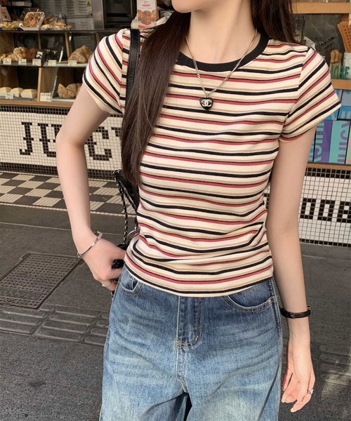 HALEY PESCA(ヘーリーペスカ)の「HALEY PESCA/ミックスボーダーTシャツ(Tシャツ/カットソー・レディース・レッド/ブルー・MEDIUM/SMALL)」の21枚目の写真