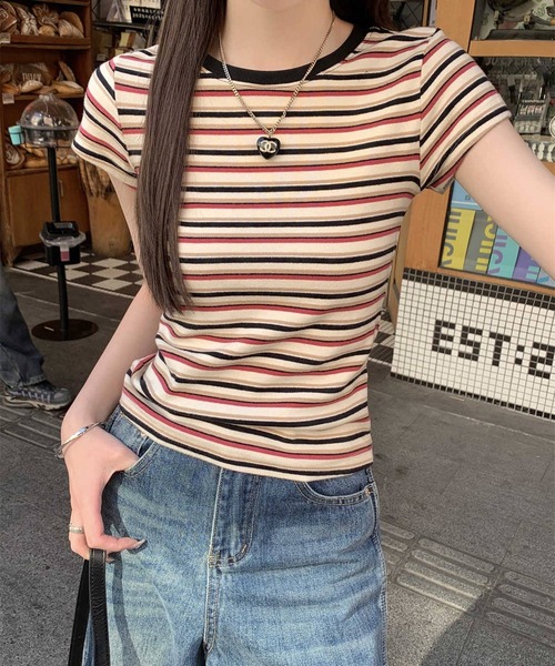 HALEY PESCA(ヘーリーペスカ)の「HALEY PESCA/ミックスボーダーTシャツ(Tシャツ/カットソー・レディース・レッド/ブルー・MEDIUM/SMALL)」の19枚目の写真
