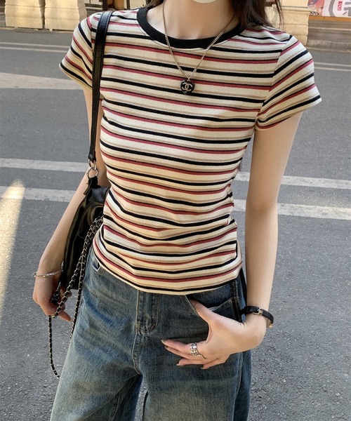 HALEY PESCA(ヘーリーペスカ)の「HALEY PESCA/ミックスボーダーTシャツ(Tシャツ/カットソー・レディース・レッド/ブルー・MEDIUM/SMALL)」の17枚目の写真