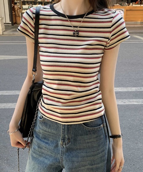 HALEY PESCA(ヘーリーペスカ)の「HALEY PESCA/ミックスボーダーTシャツ(Tシャツ/カットソー・レディース・レッド/ブルー・MEDIUM/SMALL)」の16枚目の写真