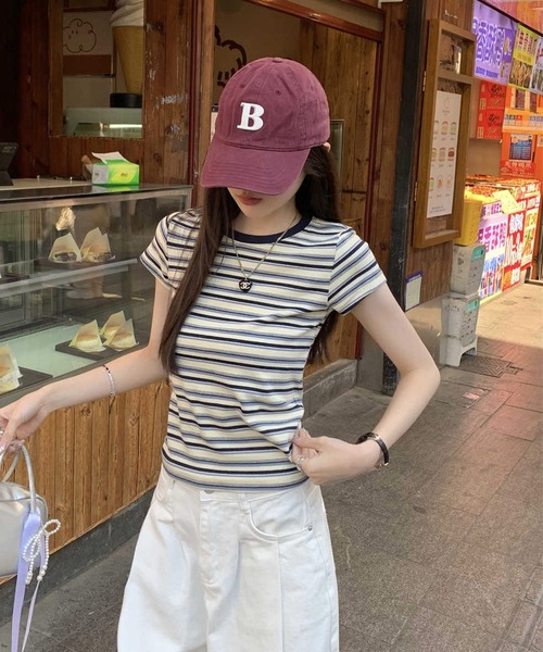 HALEY PESCA(ヘーリーペスカ)の「HALEY PESCA/ミックスボーダーTシャツ(Tシャツ/カットソー・レディース・レッド/ブルー・MEDIUM/SMALL)」の10枚目の写真