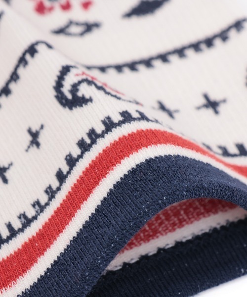 チチカカ（チチカカ）の「バンダナ着圧ソックス（ソックス/靴下・レディース・ブラック/オフホワイト・FREE）」の7枚目の写真