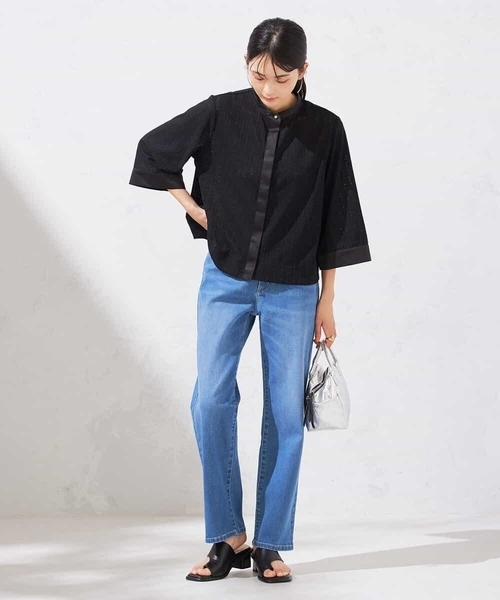 a.v.v（アーヴェヴェ）の「【接触冷感/ストレッチ】デニムストレートパンツ（デニムパンツ・レディース・ライトグレー/ブルー・40/36/34/38/42）」の14枚目の写真