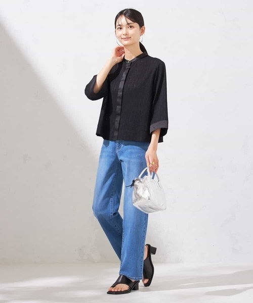 a.v.v（アーヴェヴェ）の「【接触冷感/ストレッチ】デニムストレートパンツ（デニムパンツ・レディース・ライトグレー/ブルー・40/36/34/38/42）」の15枚目の写真