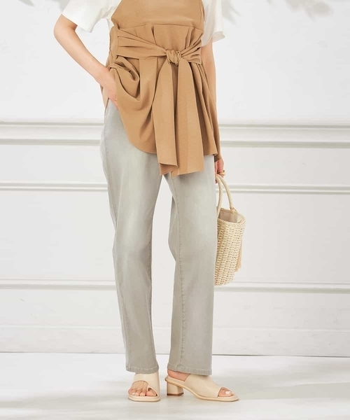 a.v.v（アーヴェヴェ）の「【接触冷感/ストレッチ】デニムストレートパンツ（デニムパンツ・レディース・ライトグレー/ブルー・40/36/34/38/42）」の18枚目の写真