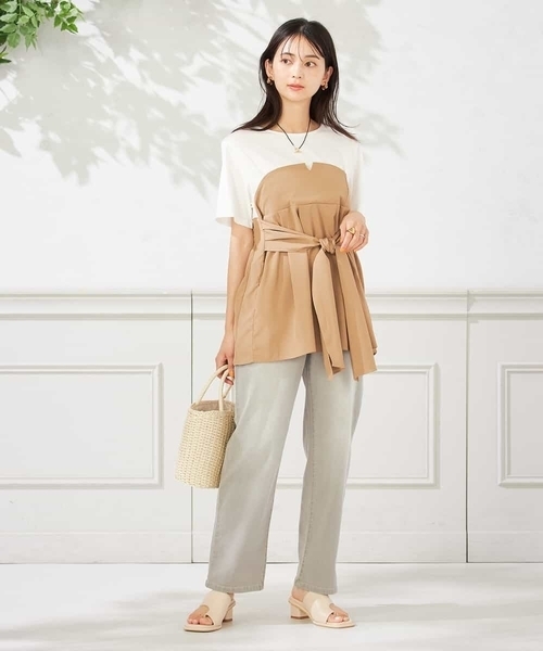 a.v.v（アーヴェヴェ）の「【接触冷感/ストレッチ】デニムストレートパンツ（デニムパンツ・レディース・ライトグレー/ブルー・40/36/34/38/42）」の20枚目の写真