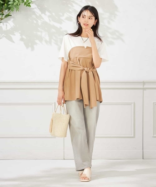 a.v.v（アーヴェヴェ）の「【接触冷感/ストレッチ】デニムストレートパンツ（デニムパンツ・レディース・ライトグレー/ブルー・40/36/34/38/42）」の22枚目の写真