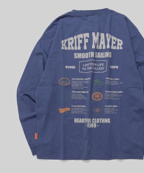 KRIFF MAYER(クリフメイヤー)の「【コットン100%ボディ】外遊びイラストロンT(ロゴ)(Tシャツ/カットソー・メンズ・オフホワイト/グレー/ブラック/オレンジ/ライトグリーン/ブルー・MEDIUM/LARGE/X-LARGE)」の5枚目の写真