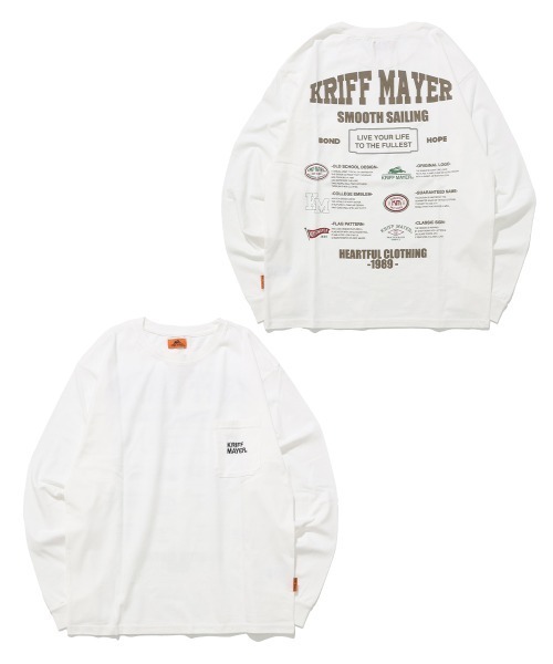 KRIFF MAYER(クリフメイヤー)の「【コットン100%ボディ】外遊びイラストロンT(ロゴ)(Tシャツ/カットソー・メンズ・オフホワイト/グレー/ブラック/オレンジ/ライトグリーン/ブルー・MEDIUM/LARGE/X-LARGE)」の21枚目の写真