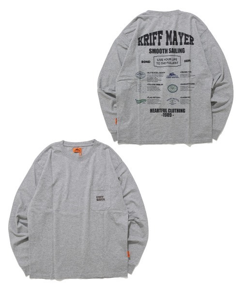 KRIFF MAYER(クリフメイヤー)の「【コットン100%ボディ】外遊びイラストロンT(ロゴ)(Tシャツ/カットソー・メンズ・オフホワイト/グレー/ブラック/オレンジ/ライトグリーン/ブルー・MEDIUM/LARGE/X-LARGE)」の22枚目の写真