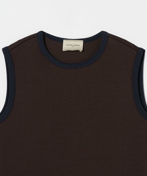 tシャツ リブバイカラーパイピング ノースリーブカットソー レディース UNITED ARROWS tシャツ リブバイカラーパイピング ノースリーブ