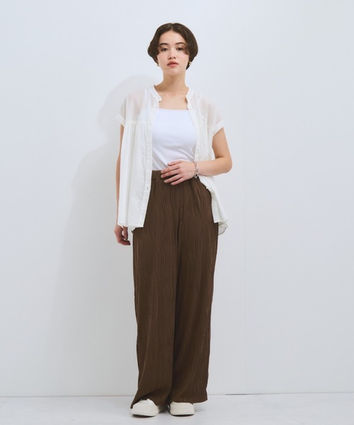 VICKY(ビッキー)の「ウェーブパイピングワイドパンツ≪手洗い可能≫(その他パンツ・レディース・ブラック/オフホワイト/ブラウン・M)」の10枚目の写真