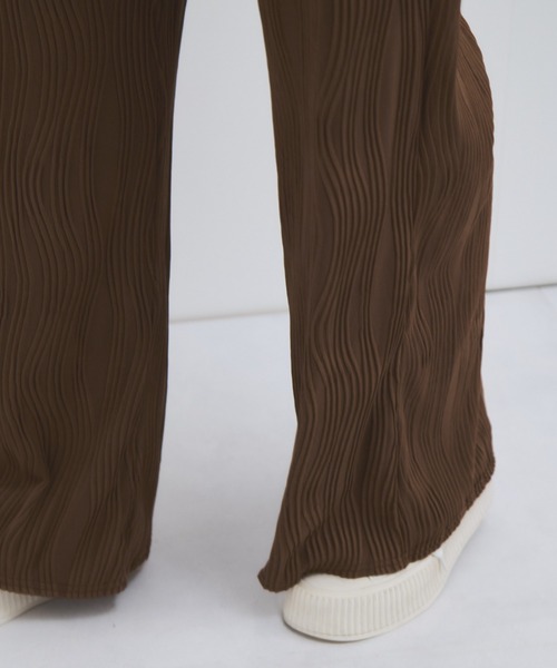 VICKY(ビッキー)の「ウェーブパイピングワイドパンツ≪手洗い可能≫(その他パンツ・レディース・ブラック/オフホワイト/ブラウン・M)」の9枚目の写真