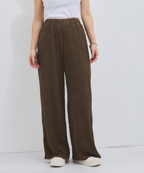 VICKY(ビッキー)の「ウェーブパイピングワイドパンツ≪手洗い可能≫(その他パンツ・レディース・ブラック/オフホワイト/ブラウン・M)」の5枚目の写真