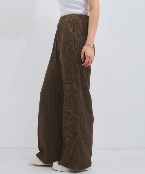 VICKY(ビッキー)の「ウェーブパイピングワイドパンツ≪手洗い可能≫(その他パンツ・レディース・ブラック/オフホワイト/ブラウン・M)」の6枚目の写真