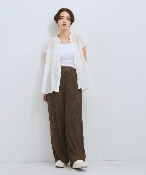 VICKY(ビッキー)の「ウェーブパイピングワイドパンツ≪手洗い可能≫(その他パンツ・レディース・ブラック/オフホワイト/ブラウン・M)」の12枚目の写真