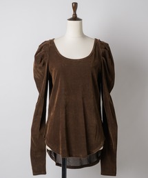 LA BELLE ETUDE | シアーベロアパフギャザーTOPS(Tシャツ/カットソー)